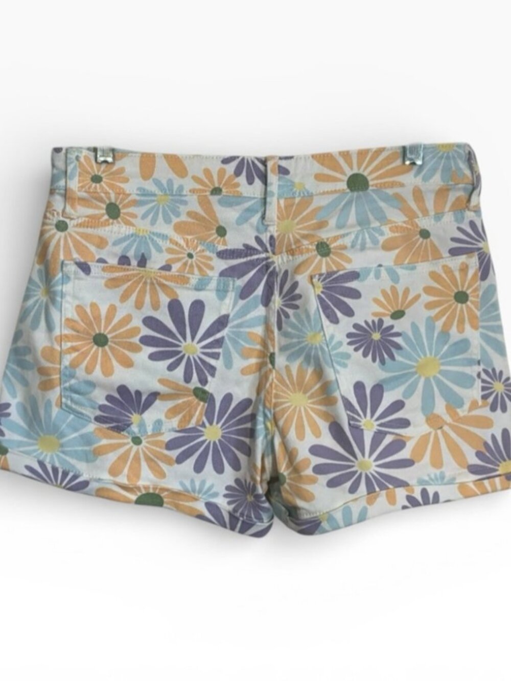Shorts in Light Blue, Yellow & Purple